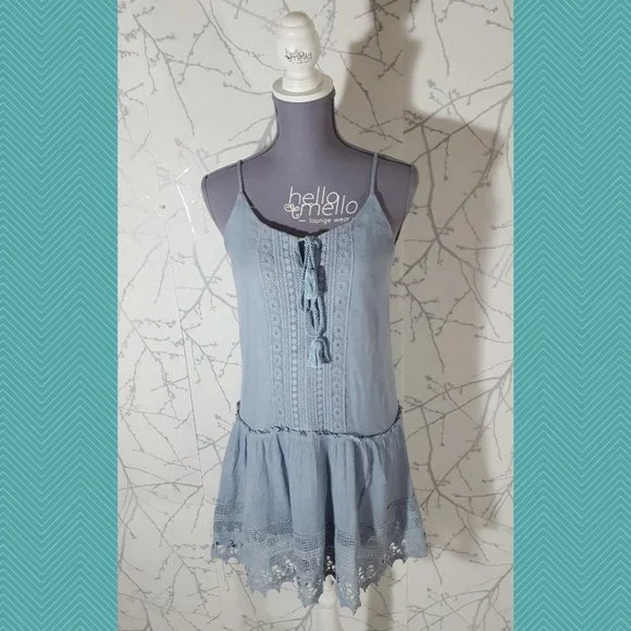 green emerald velvet dress Meagan Chambray Drop Waist Dress main image 1